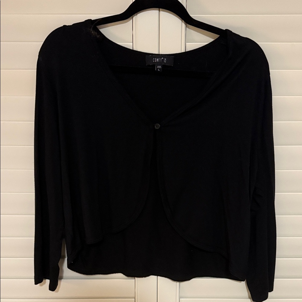 Comfy USA Classic Black cardigan Top